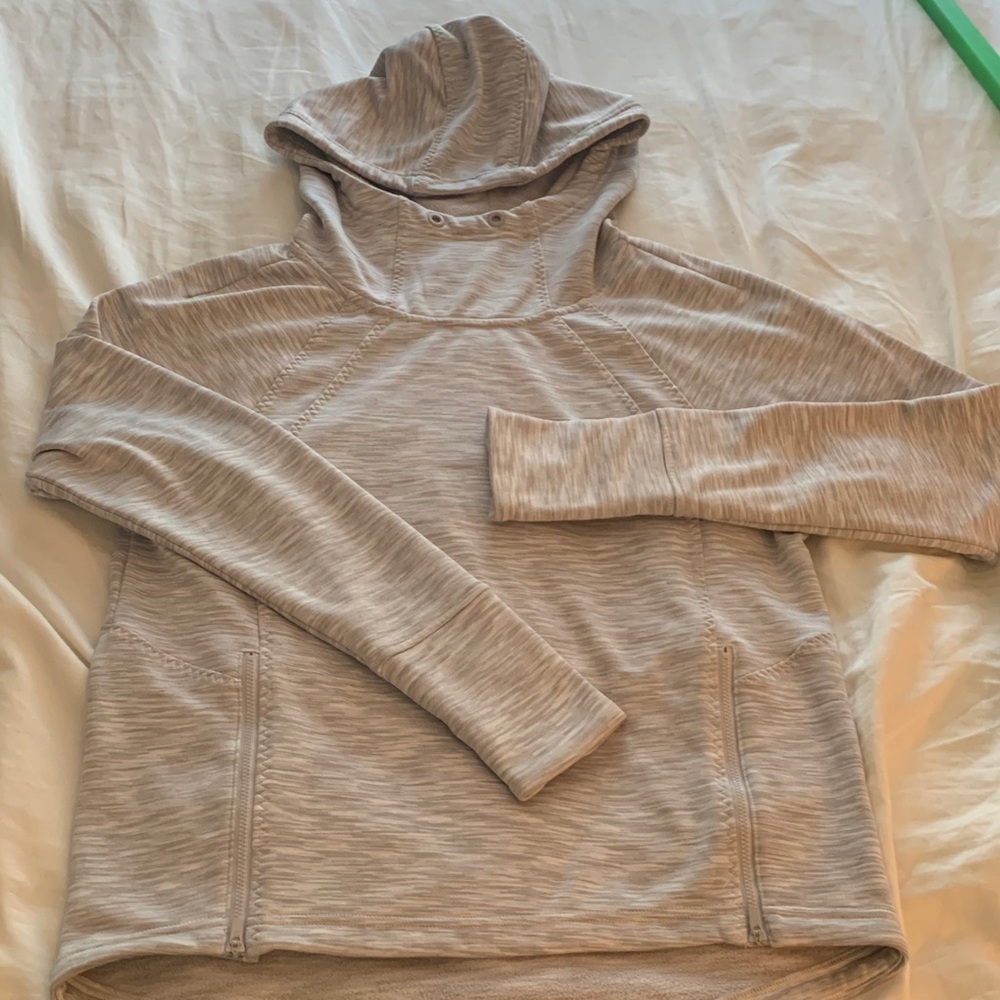 EUC Athleta  Light Gray Hooded Sweatshirt XS Women’s
